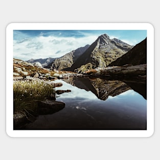 Swiss Alpine Mountain Vista Sticker